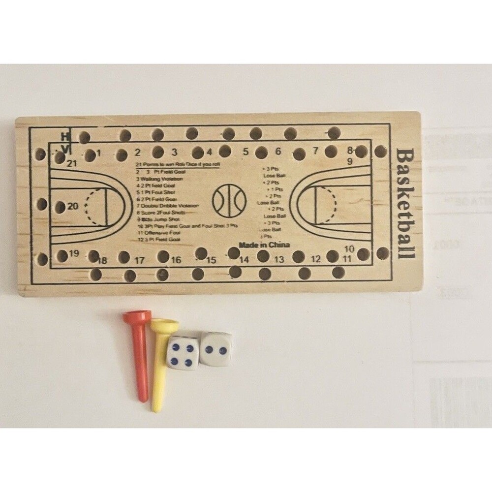 Travel Games Basketball Wooden Game For 2 Players Greenbrier International